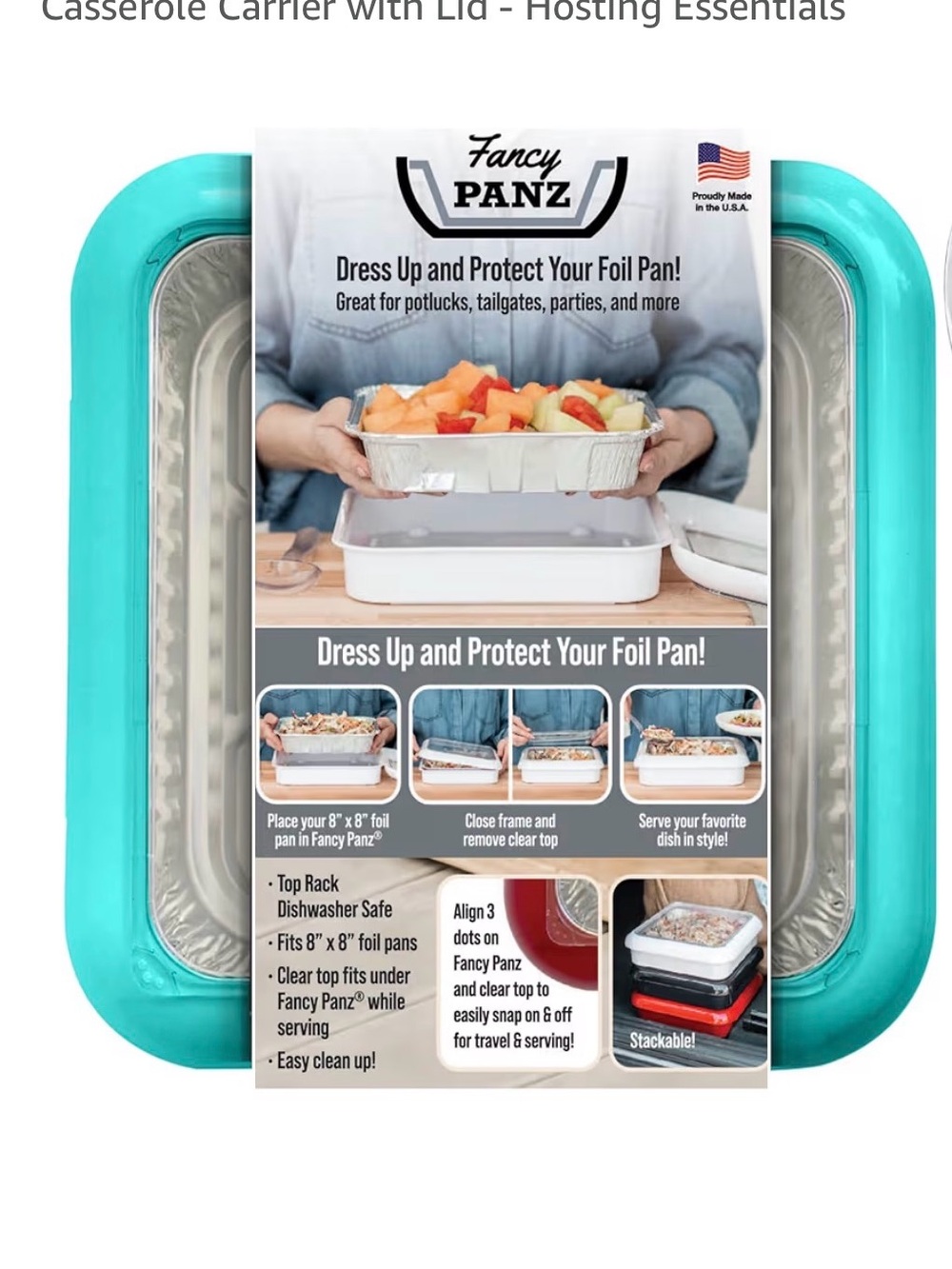 Teal Foil Pan Cover - Protect & Serve - Picture 3 of 4
